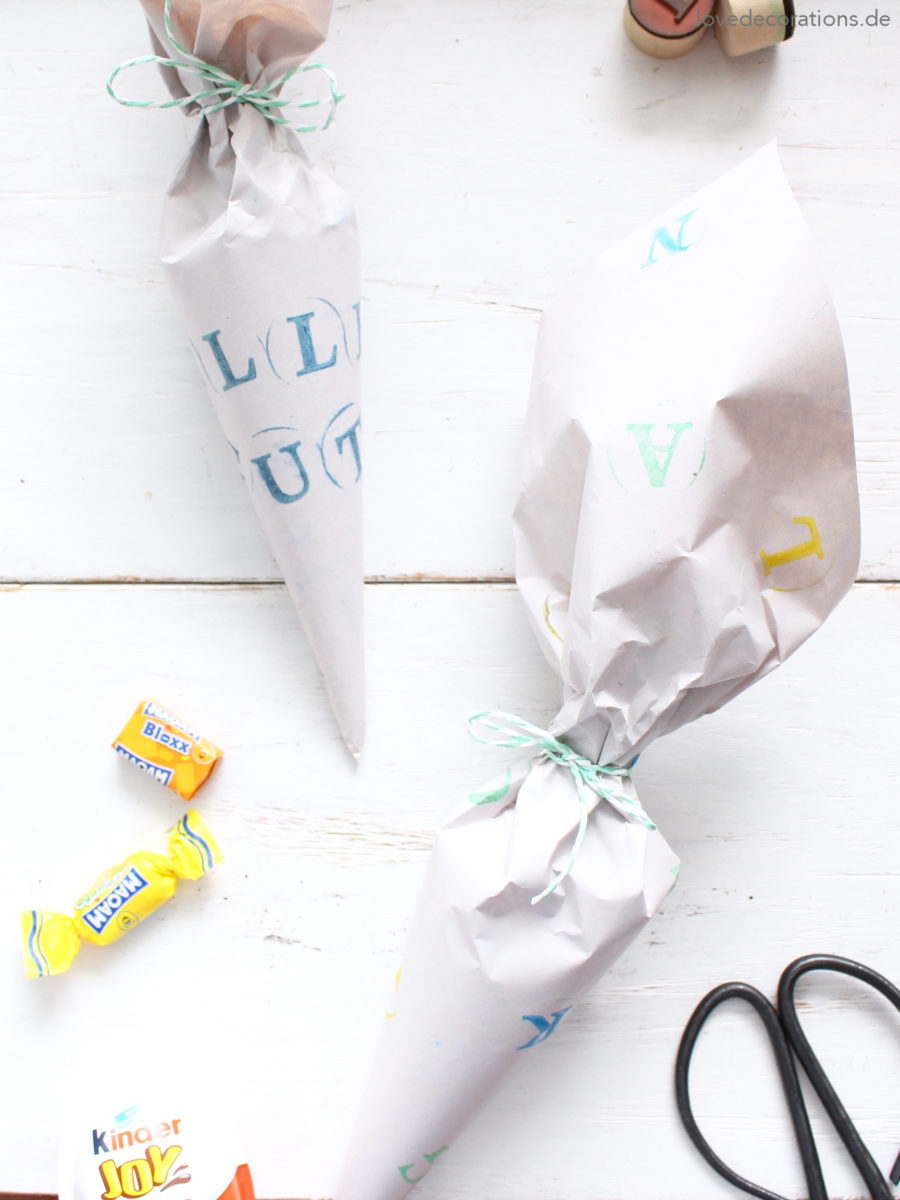 DIY Eiswaffel in einer Schültüte zum Schulanfang | DIY School Cone Gift 