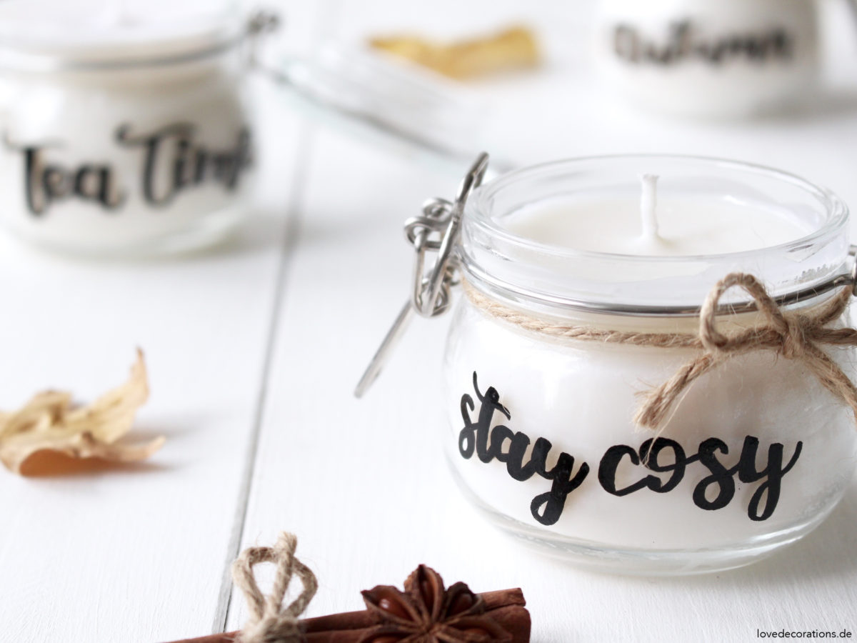 DIY Candle Jar with Lettering | DIY Kerzenglas mit Lettering