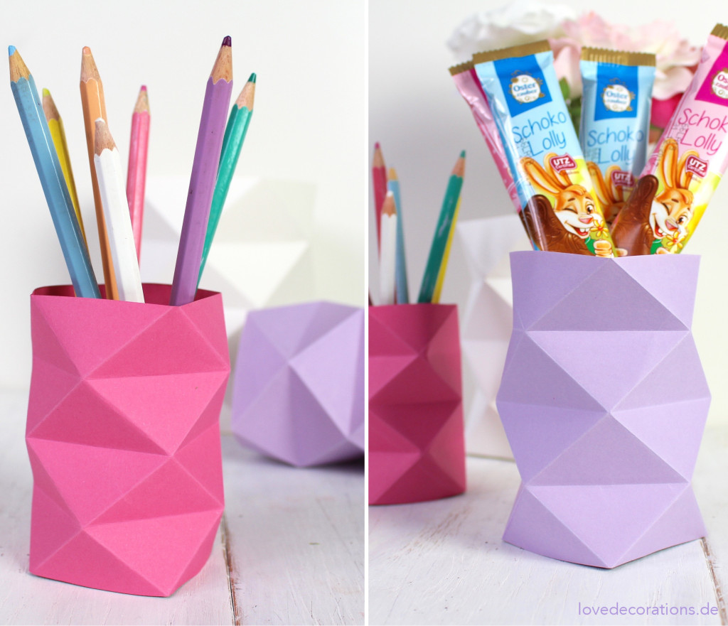 DIY Origami Vase 3 Love Decorations