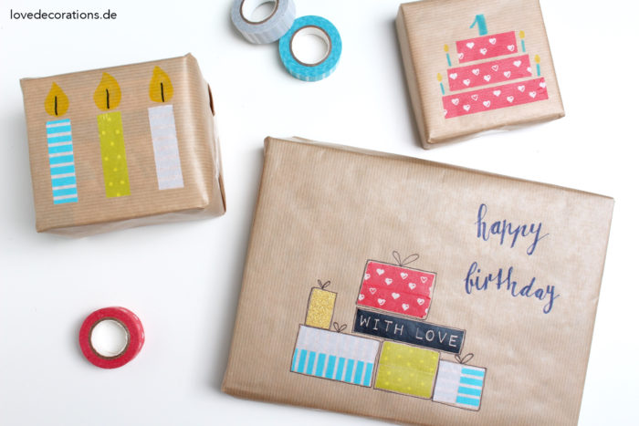 DIY Geschenkverpackung Washi Tape