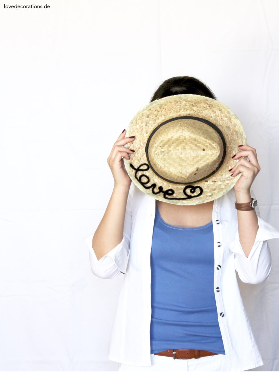 DIY Strandhut mit Lettering | DIY Sun Hat with Lettering
