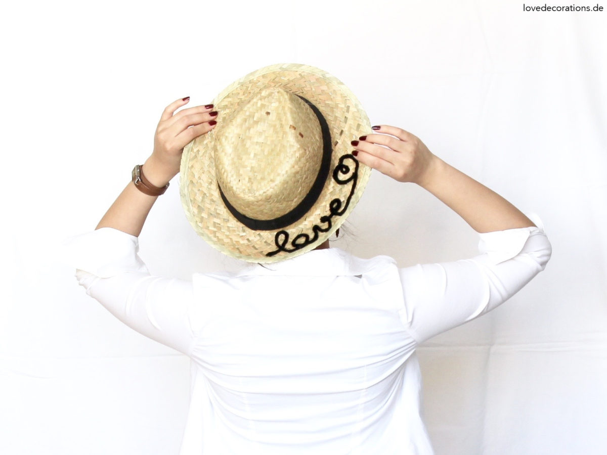 DIY Strandhut mit Lettering | DIY Sun Hat with Lettering