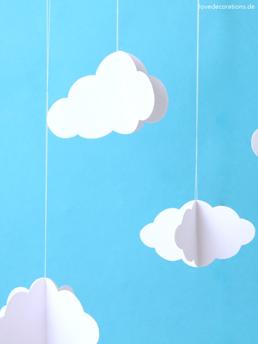DIY 3D Wolken aus Tonpapier | DIY 3D Clouds