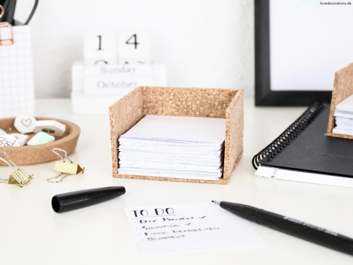 DIY Note Box made of Cork | DIY Kork Zettelbox für Notizblätter