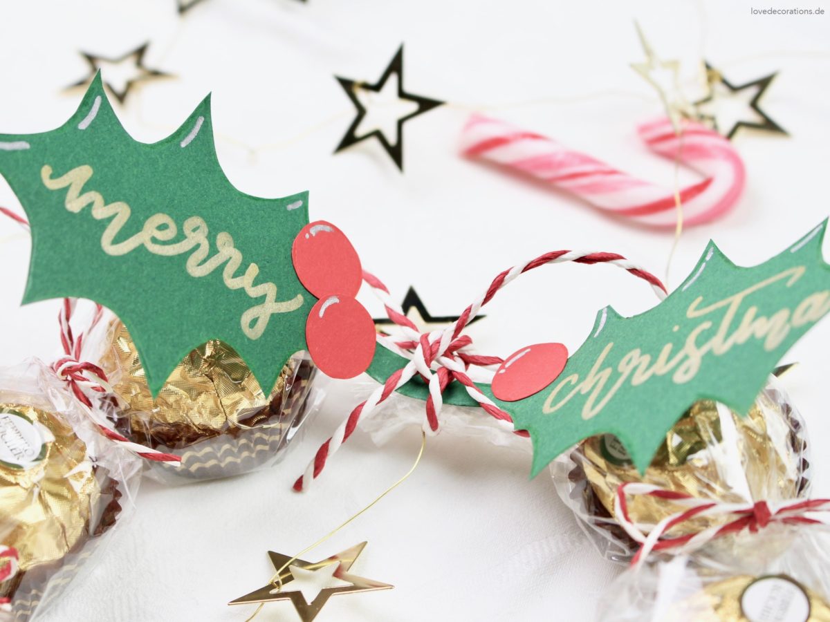 DIY sweet Christmas Wreath | DIY süßer Weihnachtskranz Mitbringsel mit Schokolade