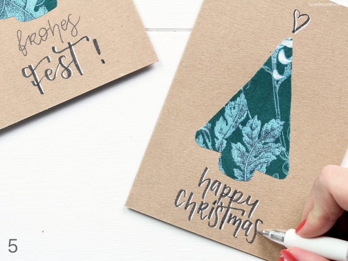 DIY Fabric Christmas Tree Card | DIY Tannenbaum Weihnachtskarte mit Stoff