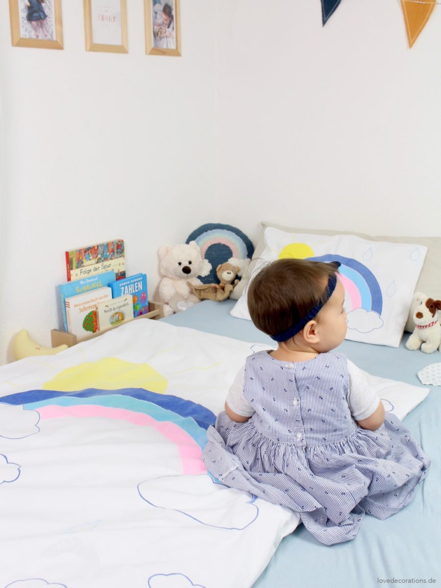 DIY Kinder-Bettwäsche mit Regenbogen upcyclen | DIY Kids Bed Linen with Rainbows