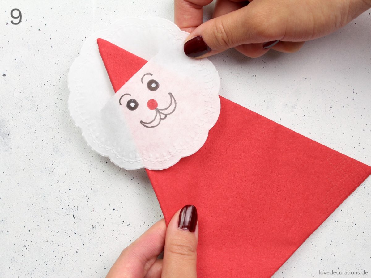 DIY Weihnachtsmann Servietten | DIY Santa Claus Napkins