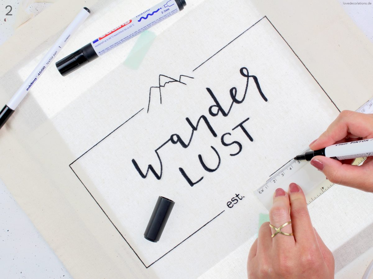 DIY Jutebeutel bemalen und belettern – Wanderlust