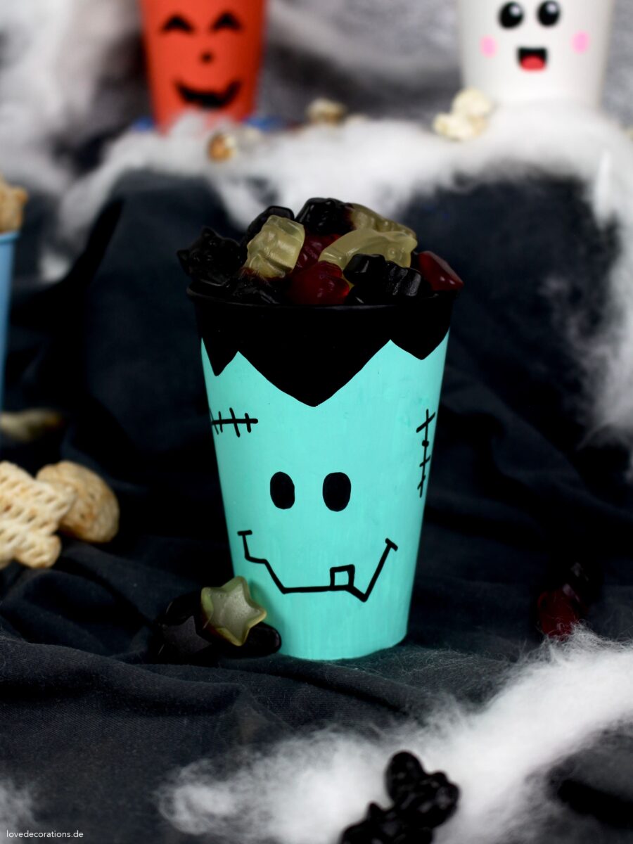 DIY Halloween Candy Becher PINTOR Monster Gespenst Frankenstein Kürbis