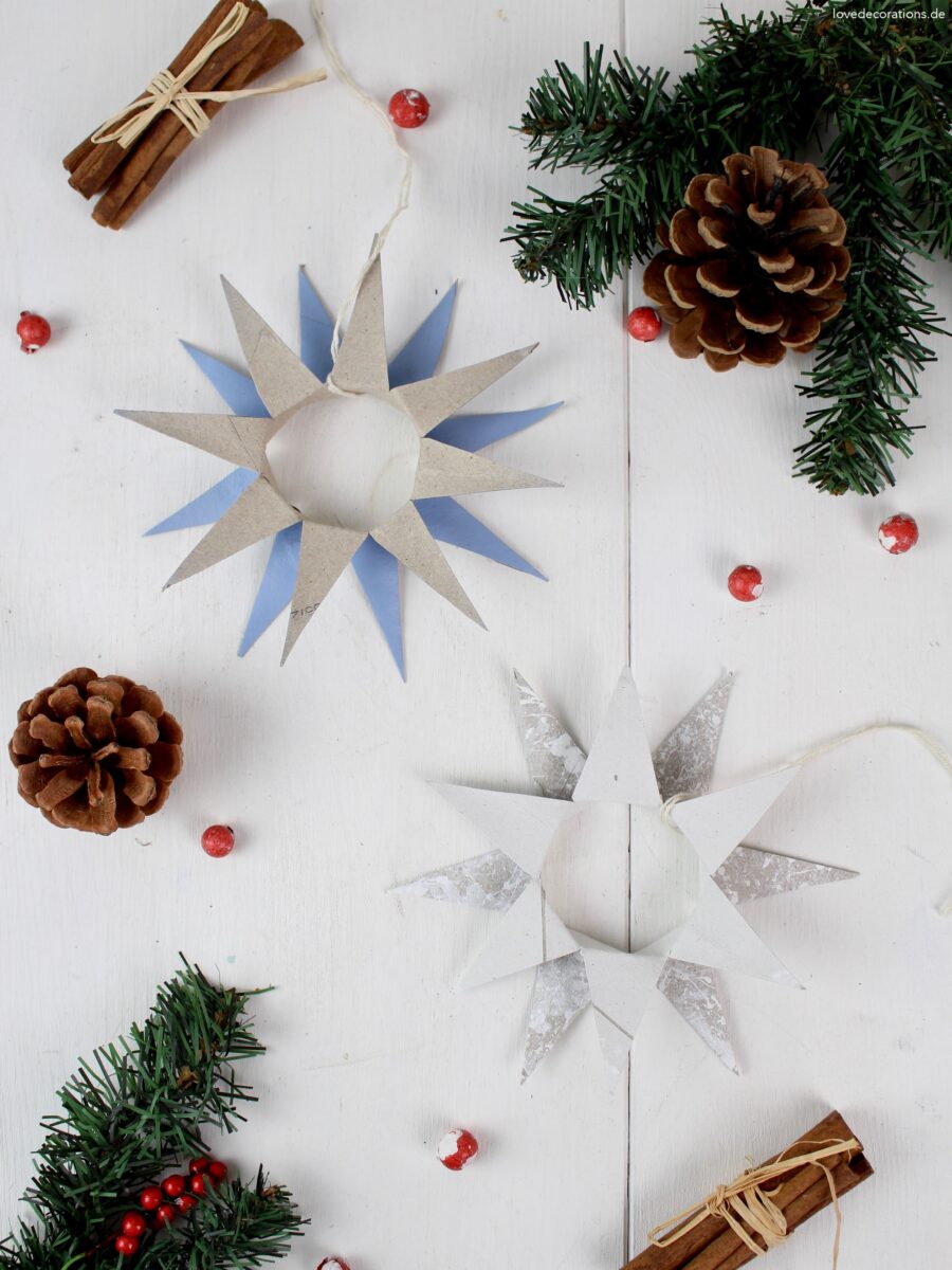 DIY toilet paper roll stars [aufgeklappt]