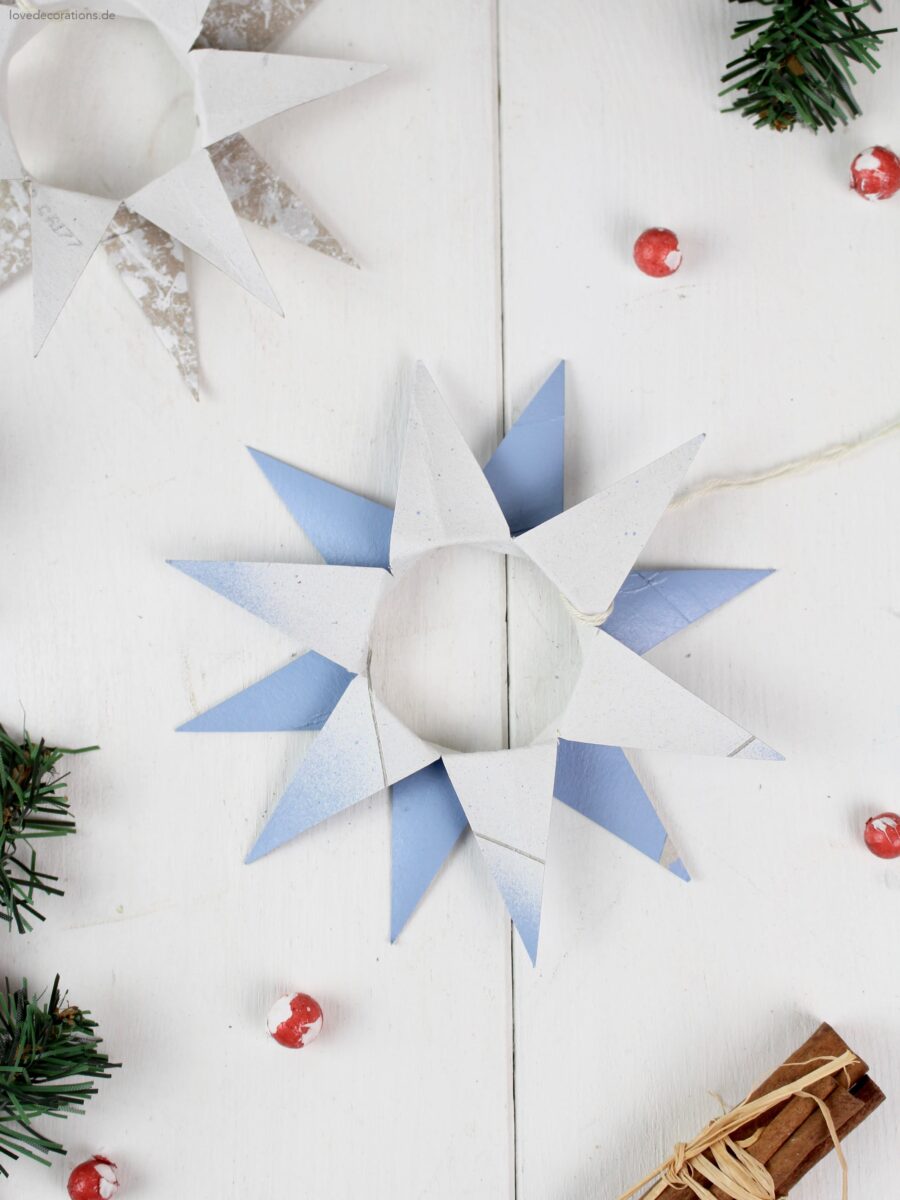 DIY toilet paper roll stars [aufgeklappt]